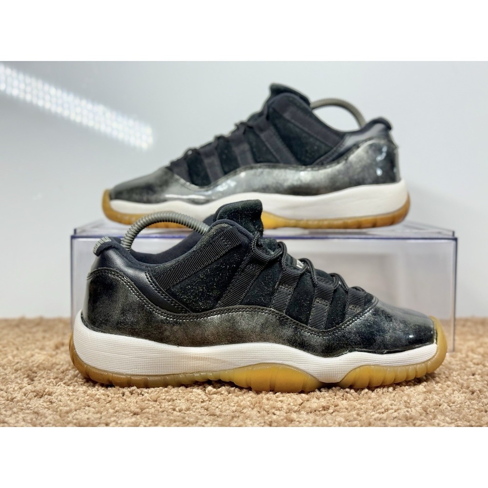 Nike Jordan 11 XI Retro Low BP Baron Black Suede Metallic Size 5Y Sneakers Youth